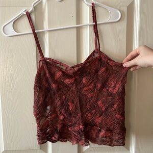Red Lace Camisole Top